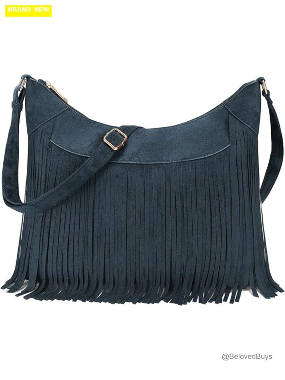 Vintage Suede Hobo Bag Tassel Crossbody Shoulder Purse
